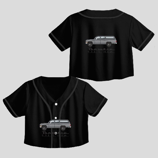 BOWTIE Charcoal Crop Top Baseball Jerseys