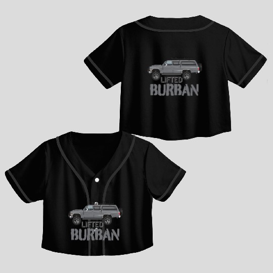 BURBAN Charcoal Crop Top Baseball Jerseys