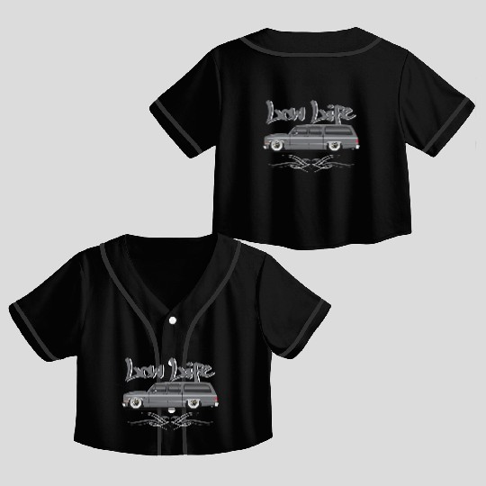 LOWLIFE Charcoal Crop Top Baseball Jerseys