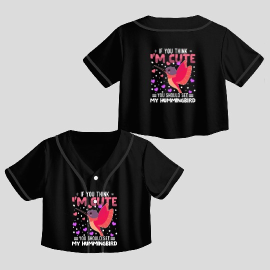 Hummingbird Heart Valentine's Day Animal For Crop Top Baseball Jerseys