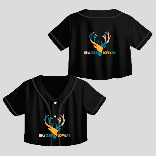 moose lovers Crop Top Baseball Jerseys