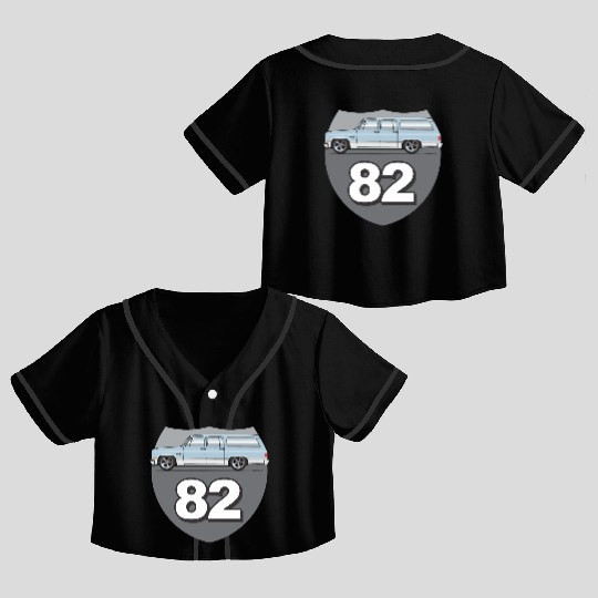 82 Light Blue Crop Top Baseball Jerseys