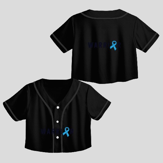 Prostate Cancer Warrior Light Blue Ribbon Dad Crop Top Baseball Jerseys