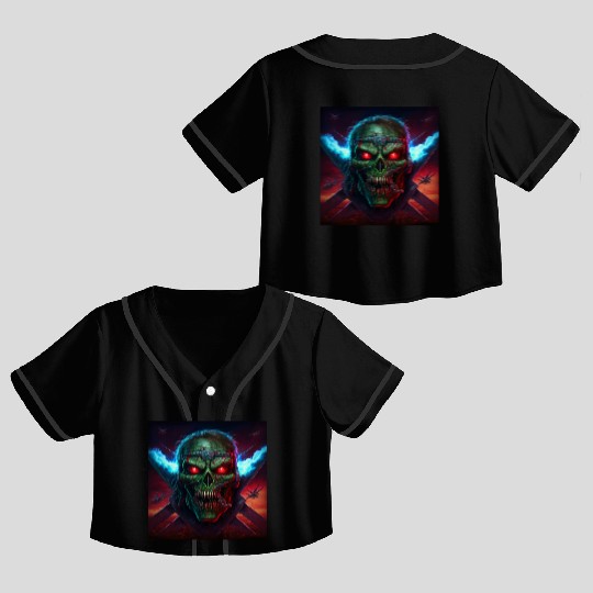 ZOMBIE IRON MAIDEN (version 14) Crop Top Baseball Jerseys