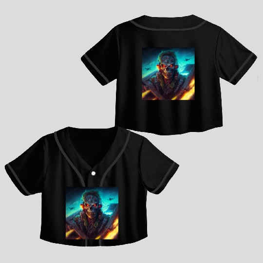 ZOMBIE IRON MAIDEN (version 13) Crop Top Baseball Jerseys