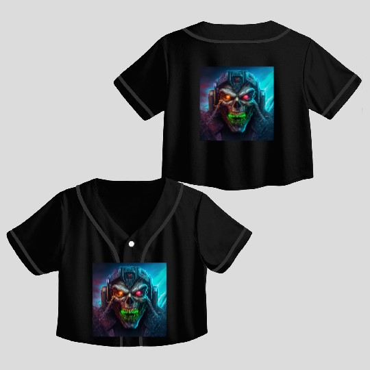 ZOMBIE IRON MAIDEN (version 8) Crop Top Baseball Jerseys