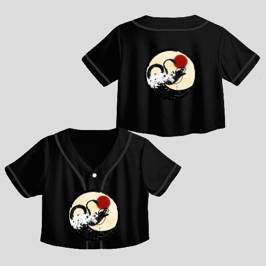 Chinese Dragon Crop Top Baseball Jerseys