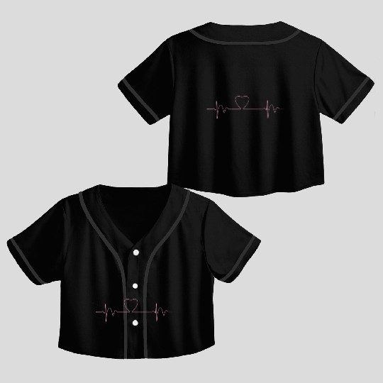 Heart Beat 1 Crop Top Baseball Jerseys