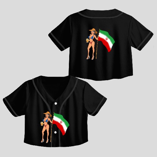 Hot Fan Girl Iran Crop Top Baseball Jerseys