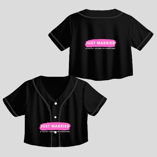 Just Married Crop Top Baseball Jerseys
