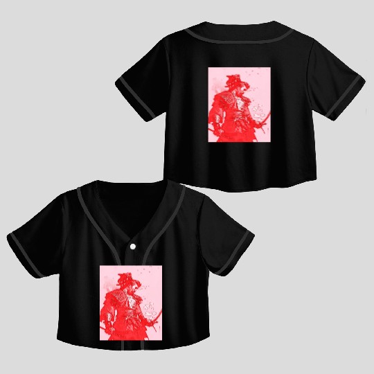 Samurai Japan Japanese Anime Katana Manga samurai Crop Top Baseball Jerseys