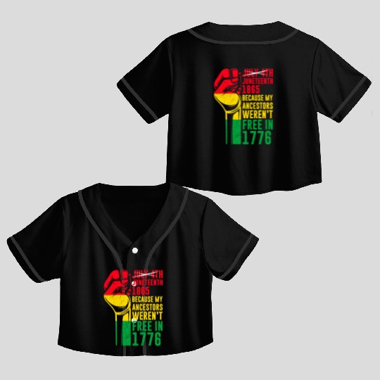 Juneteenth free since 1865 Black History US Africa Crop Top Baseball Jerseys