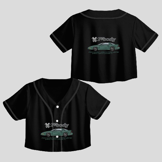 F body Dark Green Crop Top Baseball Jerseys
