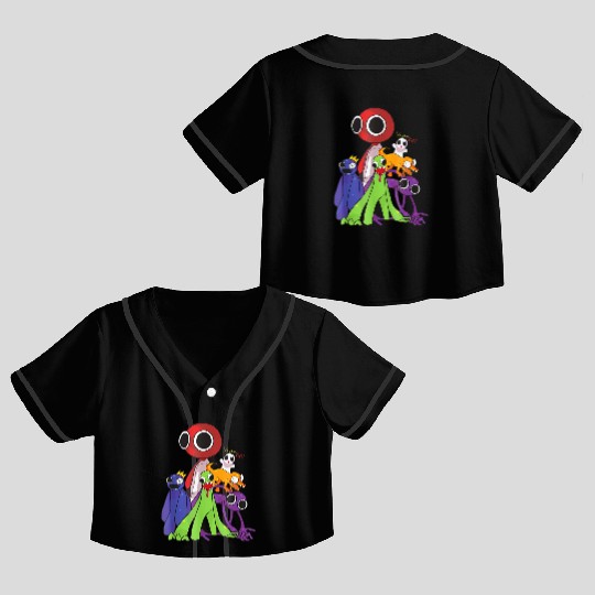Rainbow Friends blue red orange green Crop Top Baseball Jerseys