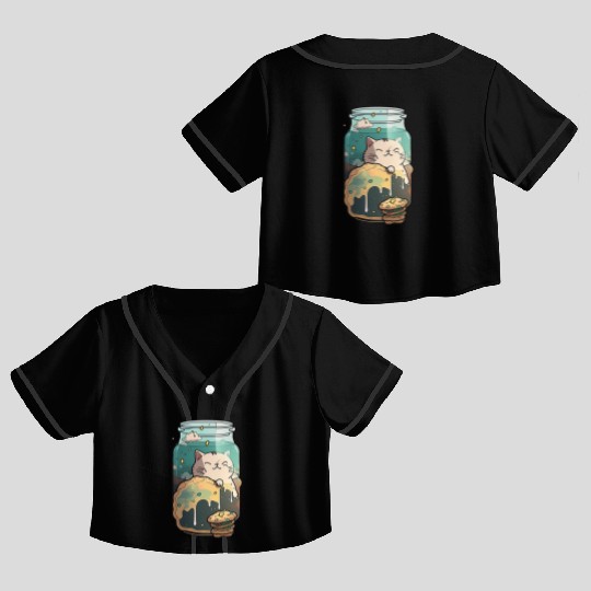 Cat in the Cookie Jar Crop Top Baseball Jerseys