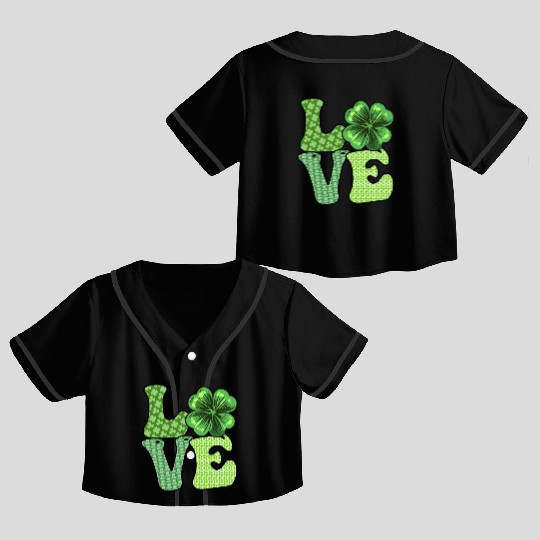 Irish love St. Patrick's Day Crop Top Baseball Jerseys