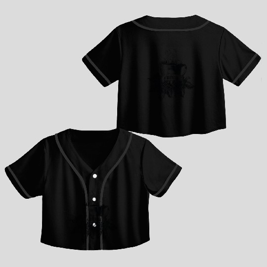 Death Before Decaf Line Art Crop Top Baseball Jerseys