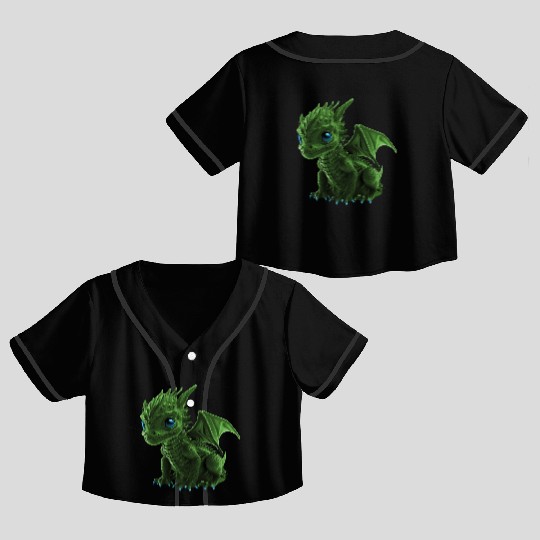 green baby dragon Crop Top Baseball Jerseys