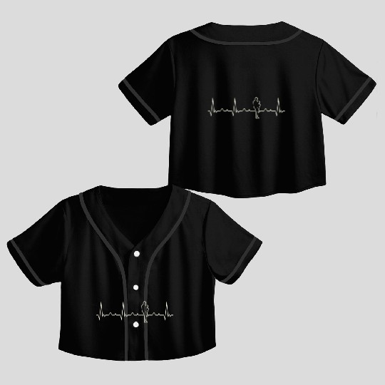 Baseball Pitcher Throw Player. Heart. Love. EKG. Crop Top Baseball Jerseys