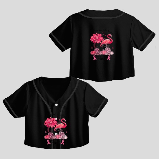 In October We Wear Pink Breast Cancer Awareness Fl Crop Top Baseball Jerseys