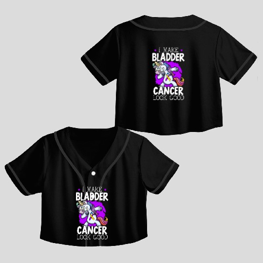 Bladder Cancer Warrior Bladder Cancer Awareness Crop Top Baseball Jerseys
