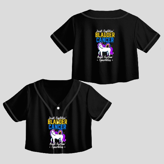 Bladder Cancer Warrior Bladder Cancer Awareness Crop Top Baseball Jerseys