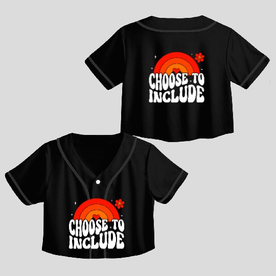 Choose To Include For Autism Teacher Crop Top Baseball Jerseys
