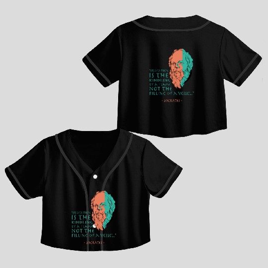 Socrates Stoic Philosophy Quote Crop Top Baseball Jerseys