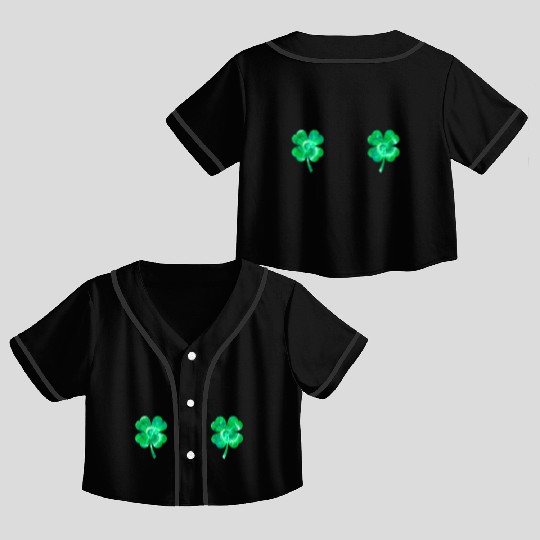 Shamrock Boobs Tie Dye Irish Boobies St Patricks Crop Top Baseball Jerseys