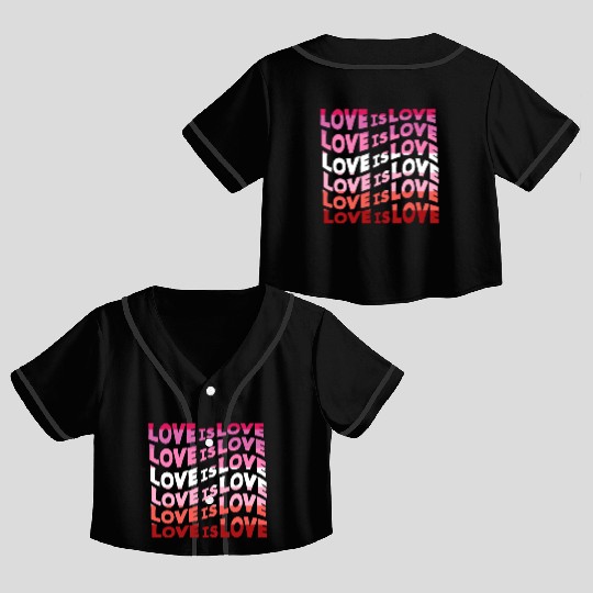 Love Is Love Lesbian Crop Top Baseball Jerseys