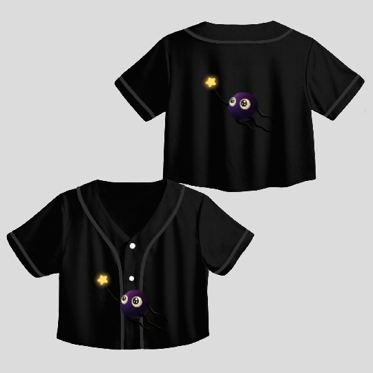 little soot sprite Crop Top Baseball Jerseys