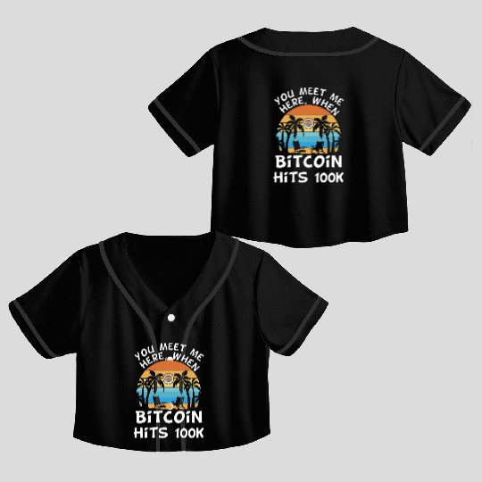 Bitcoin goes to moon Crop Top Baseball Jerseys