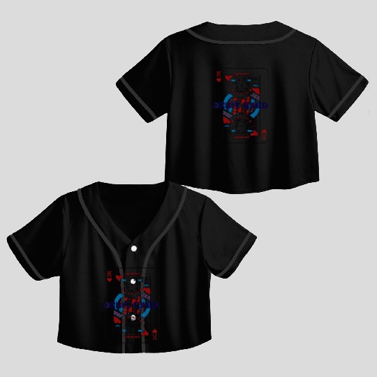 DEBIT CARD King of Hearts Playing Card Crop Top Baseball Jerseys