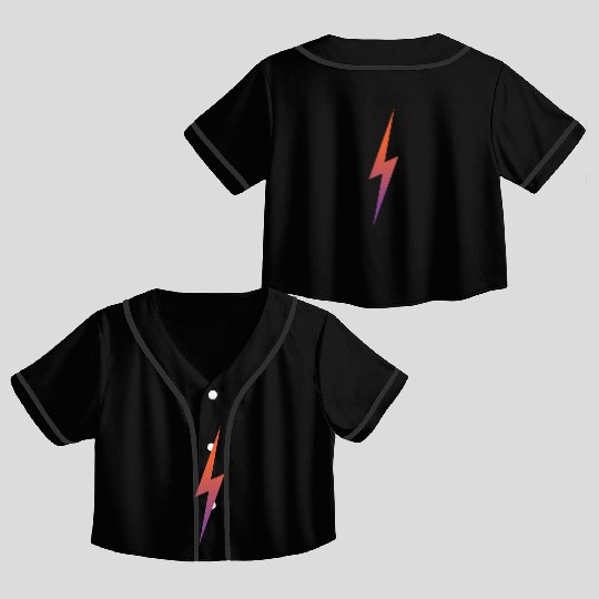 Lightning Bolt Crop Top Baseball Jerseys