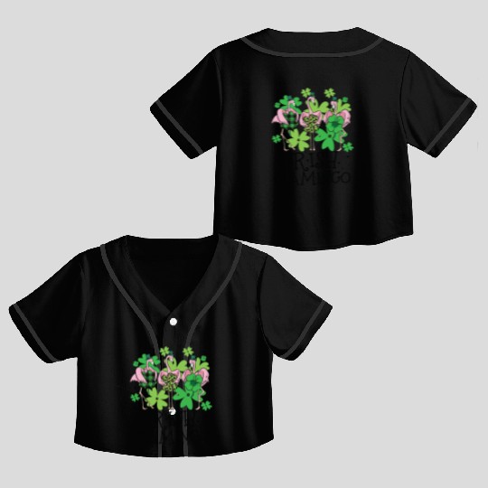Irish Flamingo Saint Patrick s Day Crop Top Baseball Jerseys
