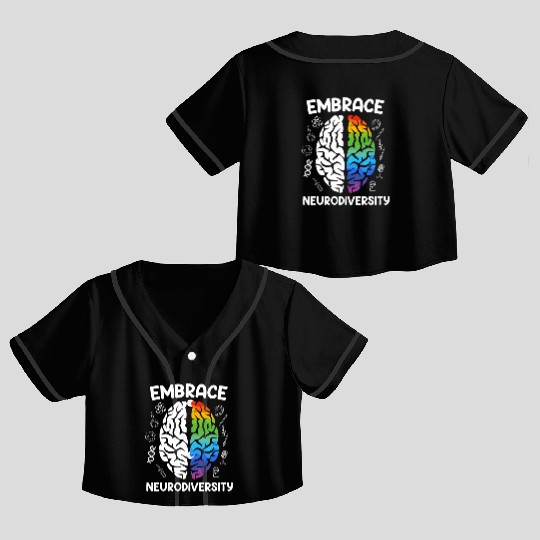 Autism Embrace Neurodiversity Autistics Crop Top Baseball Jerseys