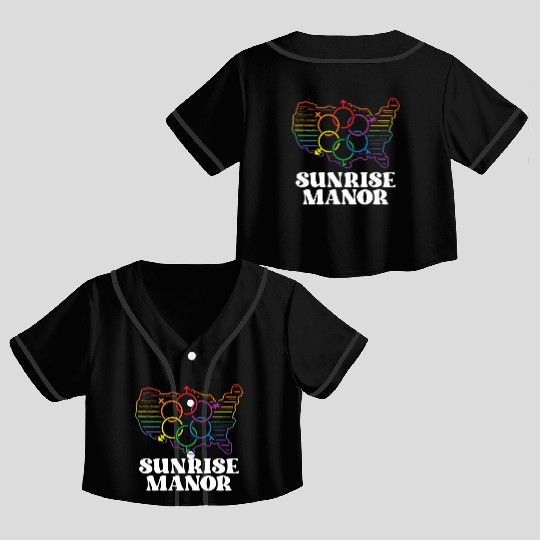 Sunrise Manor Pride Flag Pride Month LGBTQ Flag Crop Top Baseball Jerseys