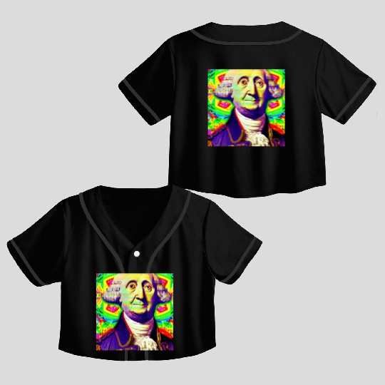 Trippy George Washington Crop Top Baseball Jerseys