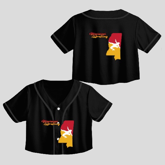 Mississippi Wrestling Crop Top Baseball Jerseys