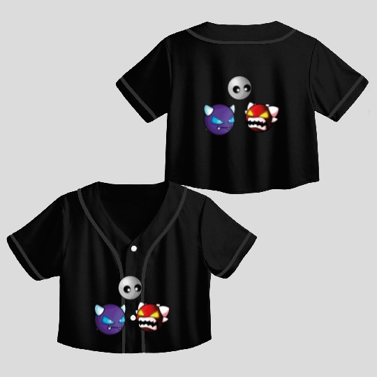 geometry dash insane game Crop Top Baseball Jerseys