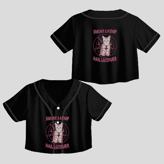 Smoke Catnip Hail Lucifurr Crop Top Baseball Jerseys