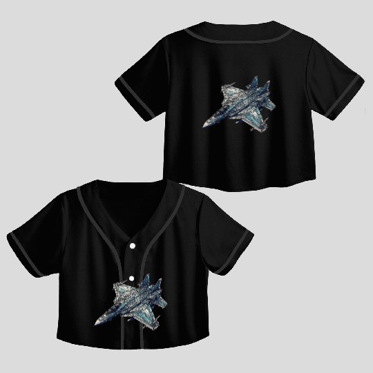 FIghter jet Crop Top Baseball Jerseys