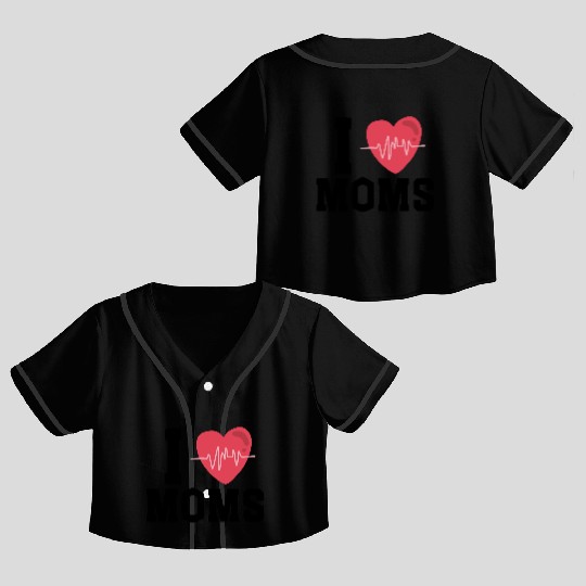 I Love Muscle Mommies Crop Top Baseball Jerseys