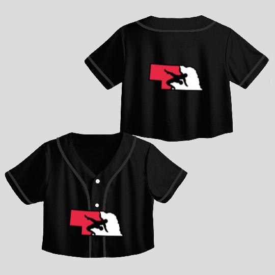 Nebraska Wrestling (State Colors) Crop Top Baseball Jerseys