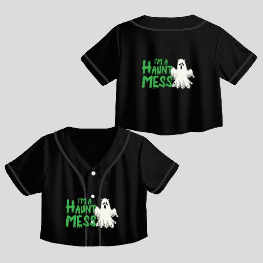 Halloween Paranormal Ghost Hunters Horror Fans Crop Top Baseball Jerseys