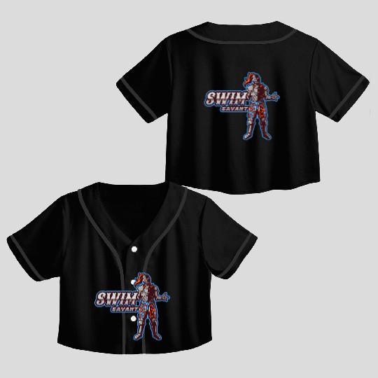 Swim Savant | Knight With Swim Trunks Crop Top Baseball Jerseys
