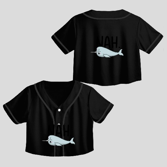 Procrastinating Narwhal Lover Aquatic Animals Crop Top Baseball Jerseys