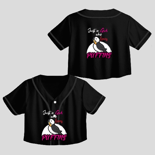 Puffin Lover Puffins Crop Top Baseball Jerseys
