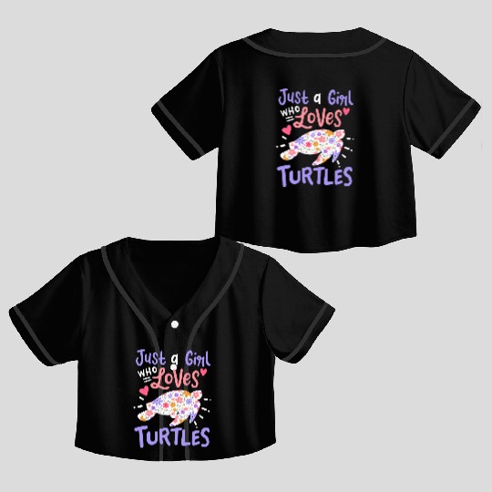 Sea Turtle Turtle Lover Crop Top Baseball Jerseys