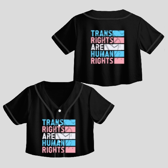 Trans Rights Are Human Rights Support LGBT Pride Crop Top Baseball Jerseys